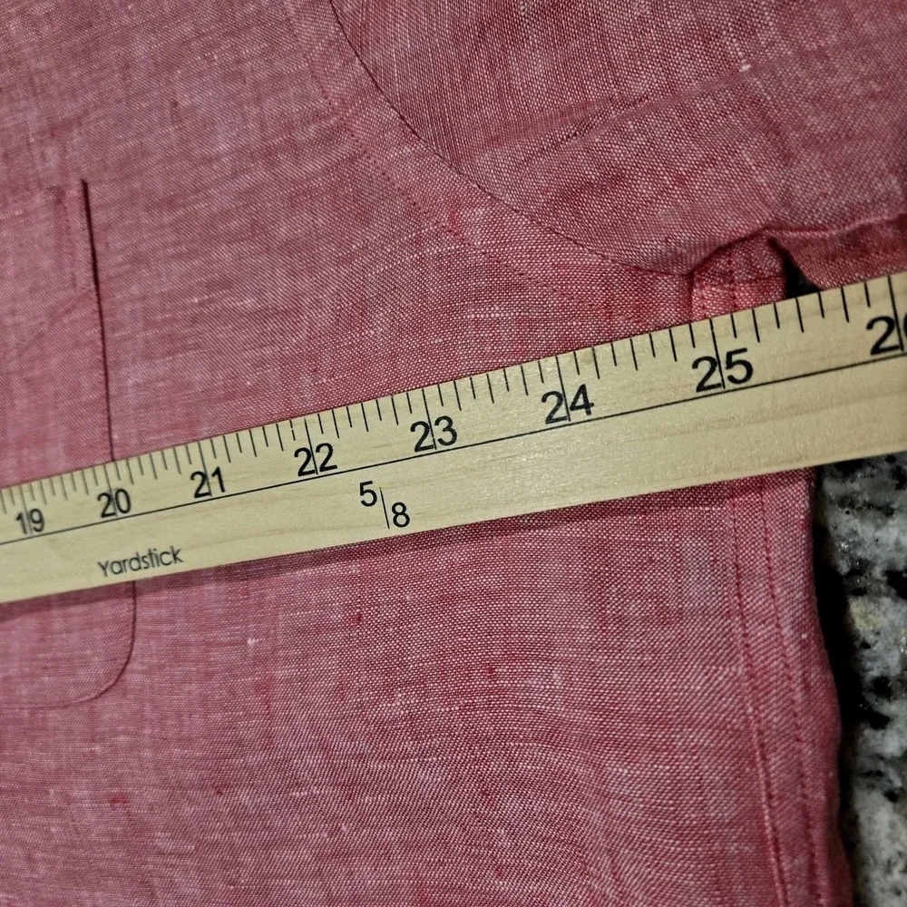 Brooks Brothers 1818 100% Irish Linen Long Sleeve Red Button Up Shirt Sz Large - Picture 6 of 10